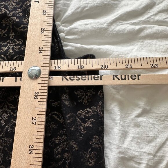 Apostrophe Stretch Tank Top XL Black & Gold Floral Pattern Classic Goth Career - Picture 7 of 8